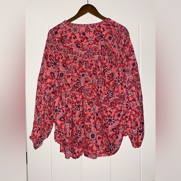 Old‎ Navy Women Oversize Floral Print Split Neck Plus Size Poet Blouse XXL - Picture 7 of 7